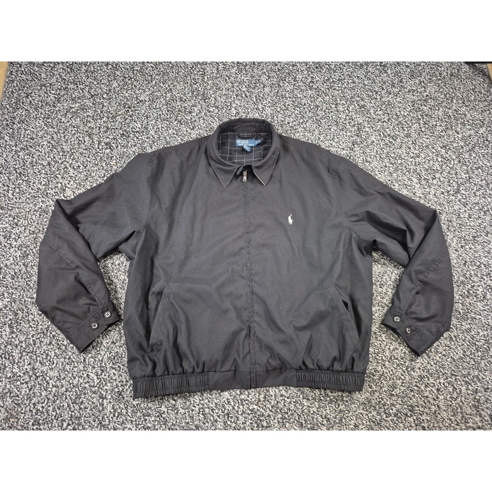 Vintage Polo Ralph Lauren Lined Bomber Golf Zip Up Boxy Harrington Jacket 2xl‎